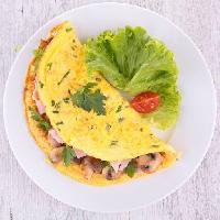 Pixwords The image with food, eat, eggs, egg, salad, tomatoe, plate, mushroom Margouillat