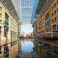 hall, water, building, windows, glass, entrance, terrace Naglis