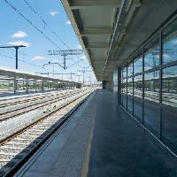 station, train, tracks, glass, sky, railroad Quintanilla