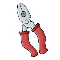 Pixwords The image with pliers, Grapples, red, electricity, steel, chrome, cartoons Dedmazay - Dreamstime