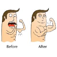 muscle, weak, before, after zenwae - Dreamstime