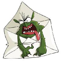 Pixwords The image with envelope, monster, letter Dedmazay - Dreamstime