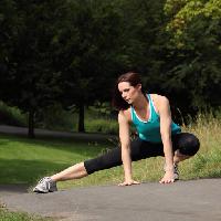 Pixwords The image with woman, stretch, jogging, nature, green, forest Darrinhenry