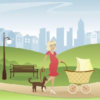 Pixwords The image with baby, dog, park, city, woman, lady Melanie Taylor - Dreamstime