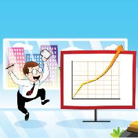 chart, man, happy, arrow, building, office Zuura - Dreamstime