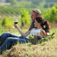 romance, romantic, wine, basket, person, persons, woman, man, glass, drink Auremar