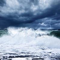 Pixwords The image with water, storm, ocean, weather, sky, clouds, lightning Anna  Omelchenko (AnnaOmelchenko)