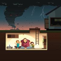 tornado, family, fear, house, light, storm,  Zuura - Dreamstime