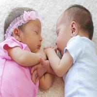 Pixwords The image with baby, babies, girl, boy, pink, sleep Orionna